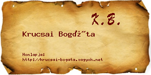 Krucsai Bogáta névjegykártya
